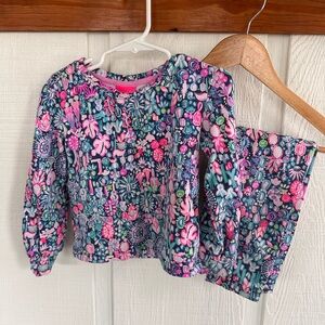 Lilly Pulitzer Mini Kamala Sweatshirt & Sweatpants Set Jewelry Tropical Lounge